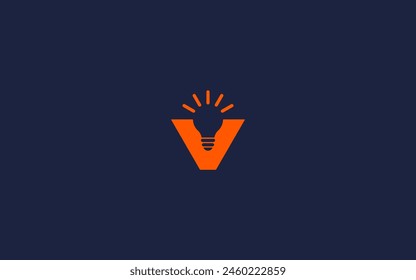 letter v with bulb logo icon design vector design template inspiration