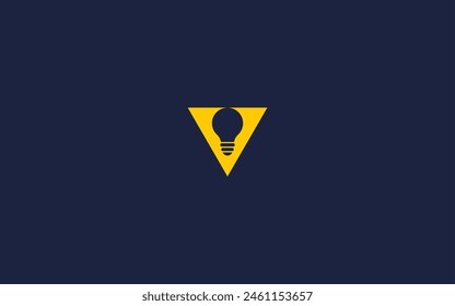 letter v with bulb logo icon design vector design template inspiration