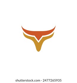 Letter V Bull Logo Vector Illustration