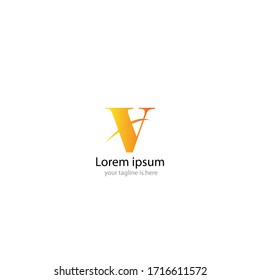 letter v business logo concept with white background 