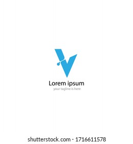 letter v business logo concept with white background 