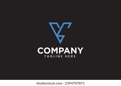 concepto de logotipo de letra V C con estilo de esquema para empresas profesionales y empresariales