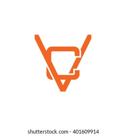 letter V and C monogram logo orange