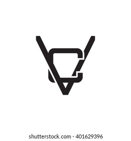 letter V and C monogram logo black