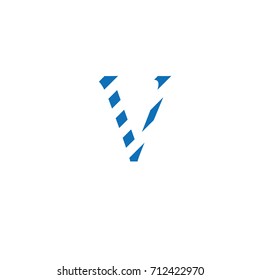 letter V camouflaged with vector background