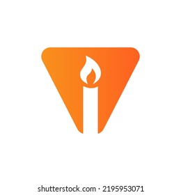Letter V Candle Logo Design For Event, Celebration and Party Symbol Vector