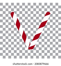 Letter V Candy Cane Letter Design