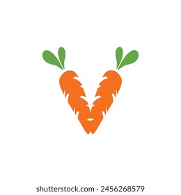 Letter V Carrot logo icon vector template.eps