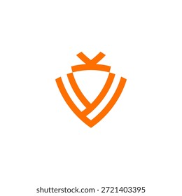 Letra V Escudo de zanahoria Logo 