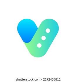 Letter V chat bubble modern gradient logo