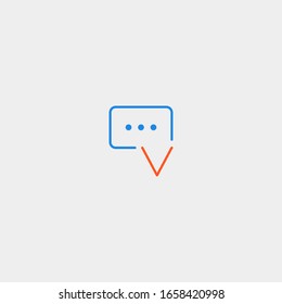 Letter V Chat Logo Design Template Vector