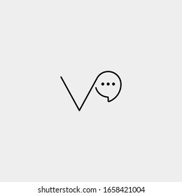 Letter V Chat Logo Design Template Vector