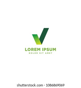 letter v check logo template
