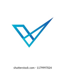 Letter V check Logo Vector