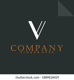 Letter V with Check Mark. Creative Minimal luxury emblem design. Universal elegant icon. Premium business finance logotype. Graphic Alphabet Symbol for Corporate Business Identity. Vector element