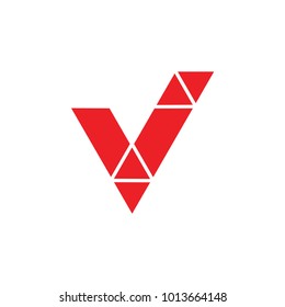 letter v check mark logo vector