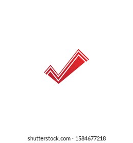 letter V check mark logo icon design template elements-vector