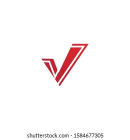 letter V check mark logo icon design template elements-vector