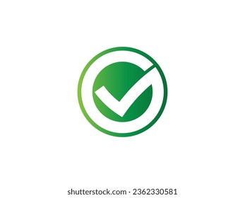 Letter V with check mark logo icon design template elements