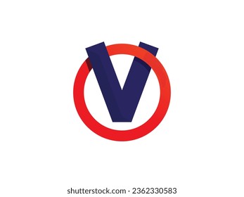Letra V con marca de verificación elementos de plantilla de diseño de icono de logotipo