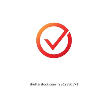 Letter V with check mark logo icon design template elements