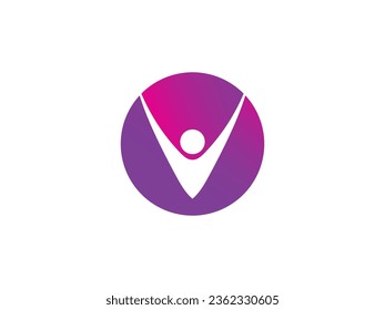 Letter V with check mark logo icon design template elements