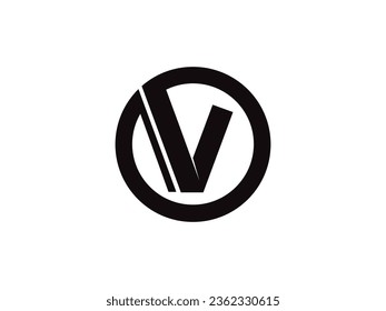 Letter V with check mark logo icon design template elements