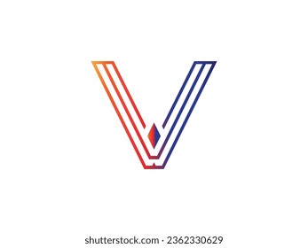 Letter V with check mark logo icon design template elements