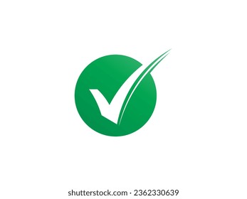 Letter V with check mark logo icon design template elements