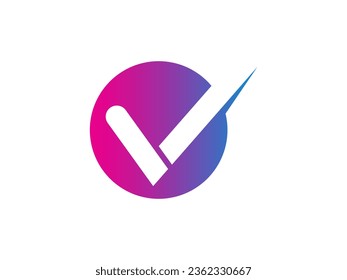 Buchstabe V mit Markierungszeichen-Symboldesign-Vorlagenelementen
