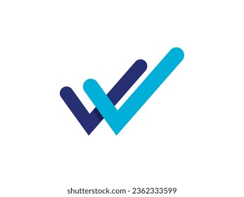 Letter V with check mark logo icon design template elements