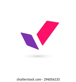 Letter V check mark logo icon design template elements 