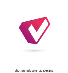 Letter V check mark logo icon design template elements 