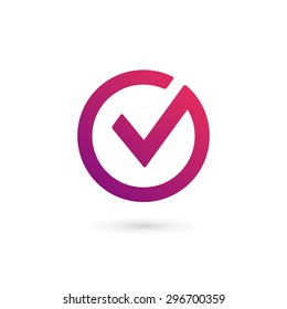 Letter V check mark logo icon design template elements 