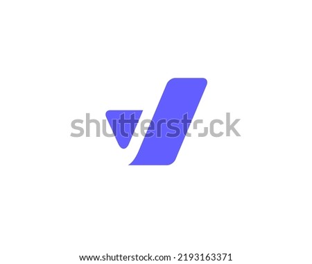 Letter V with check mark logo icon design template elements