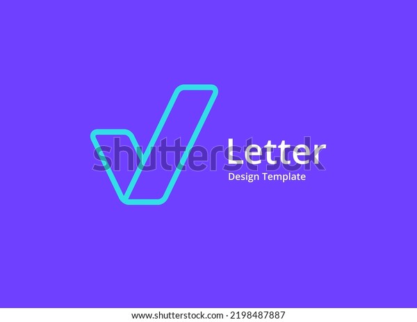 Letter V Check Mark Logo Icon Stock Vector (Royalty Free) 2198487887 ...