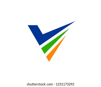 Letter "V" Checkmark Logo Template