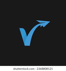 Logo-Vorlage für Buchstaben V-Markierung und Papierebene