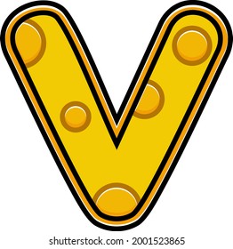 letter V cheese cartoon vector