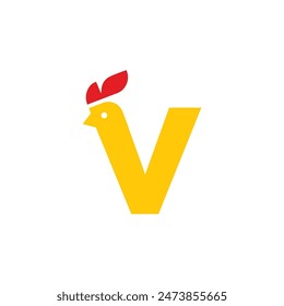 Letter V Chick logo icon vector template.eps