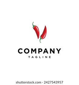 Letter V Chilli Spicy logo icon vector template.eps