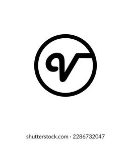 Buchstabe V in kreisabstraktem Logo-Design