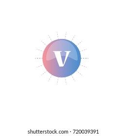  Letter V with circle color element logo Design