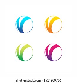 Letter V Circle Logo Design Vector