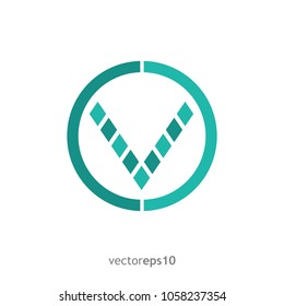 letter V with Circle Logo. Vector10.