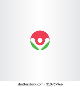 letter v circle man icon sign vector logo