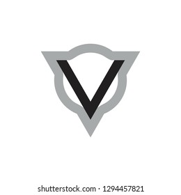 letter v circle triangle geometric line logo