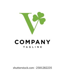 Letter V Clover Leaf Logo Icon Vector