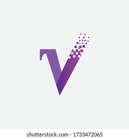 letter V colorful creative logo vector design.