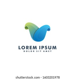 Letter V colorful logo design template vector